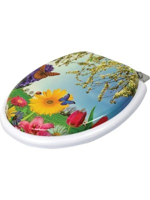 Pileli Store Yumuşak Süngerli Puf Klozet Kapağı Desenli