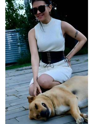 Pileli Store Ip Detaylı Şık Harness Kemer, Deri Korse Kemer - 607