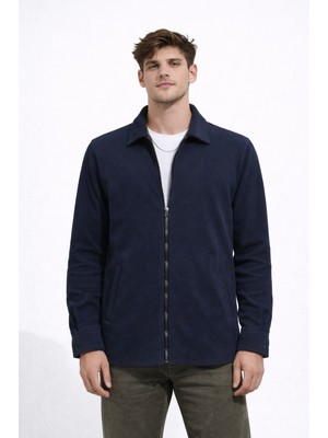 Cococan8 ERKEK FERMUARLI YUMUŞAK DOKULU FİT  SPOR CEKET ANTRASİT