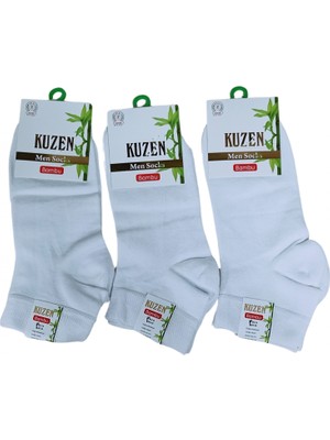 Pileli Store Kuzen Dikişsiz Yarım Konç Beyaz Bambu Erkek Çorap 12 Adet