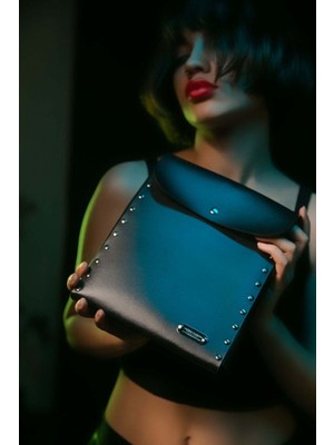 Pileli Store Isme Özel Kişiselleştirilebilir Deri Çanta - Büyük