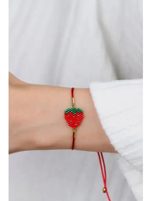 Kübüşün Atölyesi KA-018 Miyuki Bileklik - Meyveler Serisi - Çilek