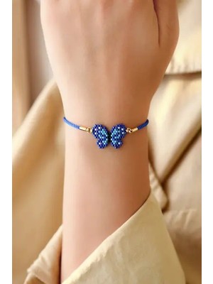 Kübüşün Atölyesi KA-019 Miyuki Bileklik - Hayvanlar Serisi Kelebek Mavi