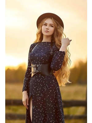 Pileli Store Göğüs Altı Detaylı Şık Elbise Kemeri - 612