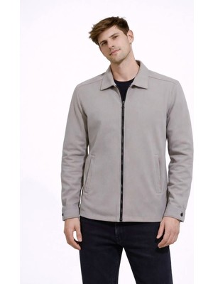 Cococan8 ERKEK FERMUARLI SPOR CEKET BEJ