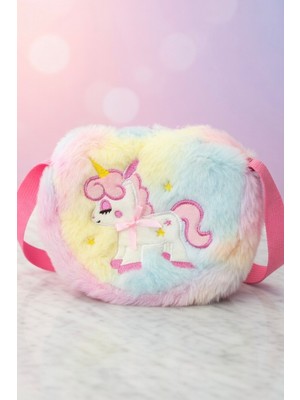Mollycrush Kız Çocuk Premium Yumuşak Peluş Unicorn Nakışlı Çantası - Ayarlanabilir Askılı Şirin Hediyelik Tasarım