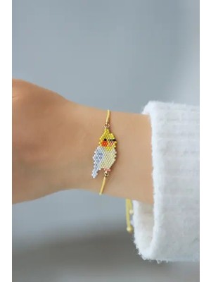 Kübüşün Atölyesi KA-011 Miyuki Bileklik - Petshop Serisi - Sultan Papağanı Sarı