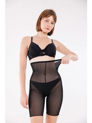 Zenvia Freshness 0007 Lazer Kesim Tül Yüksek Bel Şort Korse
