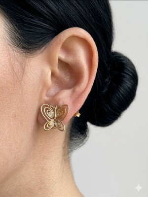 By Dilek Çetin Acessorry Masumiyet Kelebek Küpe