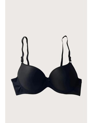 Pileli Store  Mikro Kumaş Push Up Dolgulu Balenli Günlük Tek Destekli Sütyen