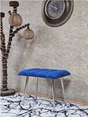 Sevinç Mobilya Krom Sivriltme Ayaklı 60 cm Puf Bench - Puf - Bench - Oturak - Mutfak Oturağı - Antre Oturağı