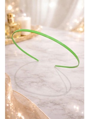 Nati Co Ince Neon Yeşil Renkli Metal Saç Tacı – Günlük Kullanım, Hafif ve Şık