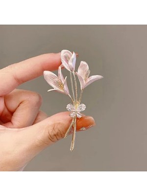 Punky Store Zarif Pembe Lale Broş