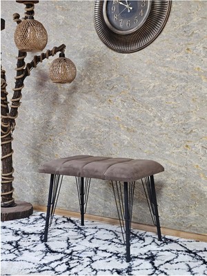 Sevinç Mobilya Metal Siyah Tel Ayaklı 60 cm Puf Bench - Puf - Bench - Oturak - Mutfak Oturağı - Antre Oturağı