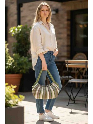 GOJO Handmade Gojo Aura Ribbon Ip Örgü El Çantası