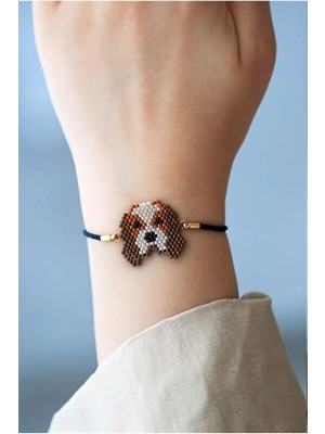 Kübüşün Atölyesi KA-011 Miyuki Bileklik - Petshop Serisi - Büyük Köpek Kahverengi