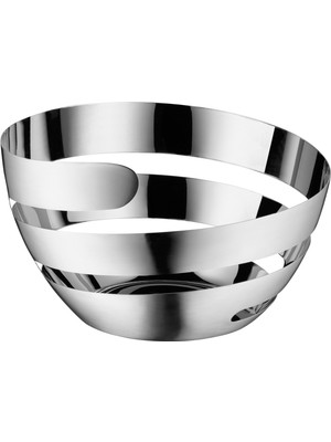 Wmf Peel Meyve Sepeti Büyük 26 Cm, Dekoratif Meyve Kasesi, Ekmek Sepeti, Cromargan Paslanmaz Çelik Kısmen Mat