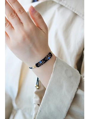 Kübüşün Atölyesi KA-028 Miyuki Bileklik - Göz Serisi - Kirpik Siyah