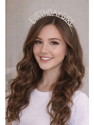 Nati Co Luxury Birthday Girl Taşlı Gümüş Taç