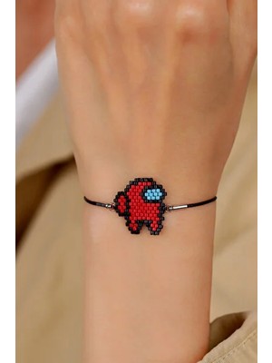 Kübüşün Atölyesi KA-017 Miyuki Bileklik - Among Us Serisi - Kırmızı