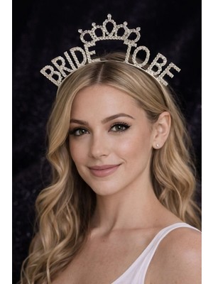 Nati Co Bride Tobe Taşlı Taç – Bekarlığa Veda Gelin Tacı – Gümüş Kristal