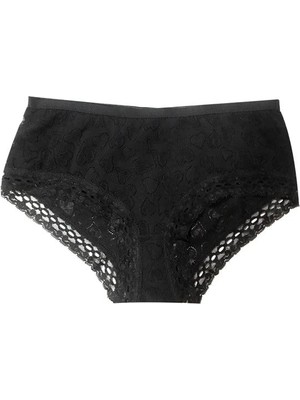 Pileli Store Şahinler Kadın Için Dantel Kenarlı Siyah Renk Bikini Külot Kod B722