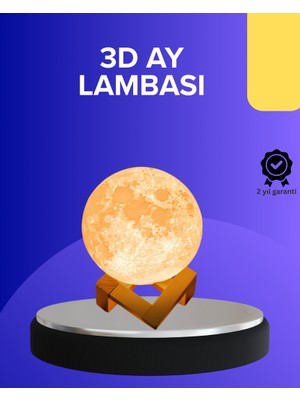 Zero Land Matrixzn 16 Renkli 3D Baskılı Ay Lambası Ahşap Standlı ve Uzaktan Kumandalı