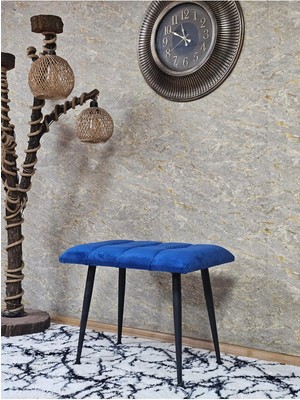 Sevinç Mobilya Siyah Sivriltmel Ayaklı 60 cm Puf Bench - Puf - Bench - Oturak - Mutfak Oturağı - Antre Oturağı