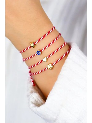 Kübüşün Atölyesi KA-015 Miyuki Bileklik - Marteniçka - Altın Figürlü - Kalp