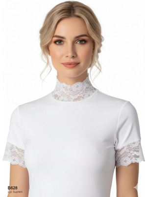 Pileli Store Şahinler Bayan Dantelli Yarım Kollu Atlet B628