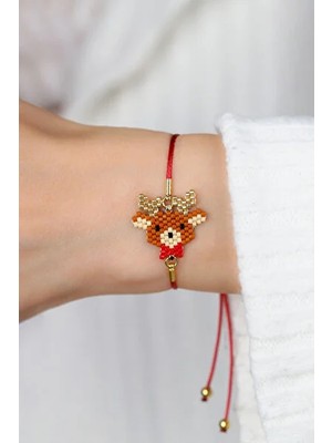 Kübüşün Atölyesi KA-012 Miyuki Bileklik - Yeni Yıl Serisi - Geyik