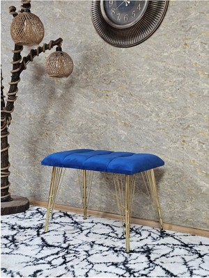 Sevinç Mobilya Metal Gold Tel Ayaklı 60 cm Puf Bench - Puf - Bench - Oturak - Mutfak Oturağı - Antre Oturağı