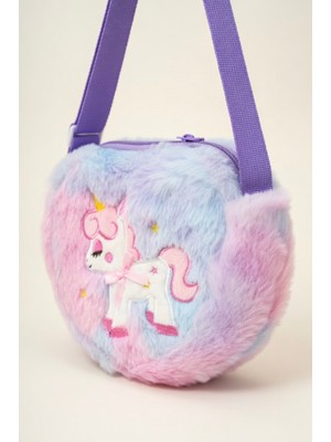 Mollycrush Kız Çocuk Premium Yumuşak Peluş Unicorn Nakışlı Çantası - Ayarlanabilir Askılı Şirin Hediyelik Tasarım
