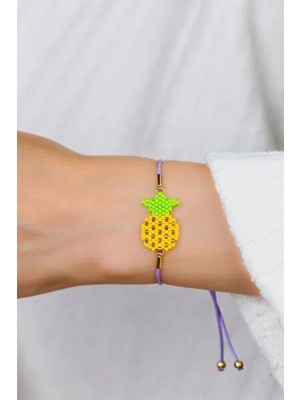 Kübüşün Atölyesi KA-018 Miyuki Bileklik - Meyveler Serisi - Ananas