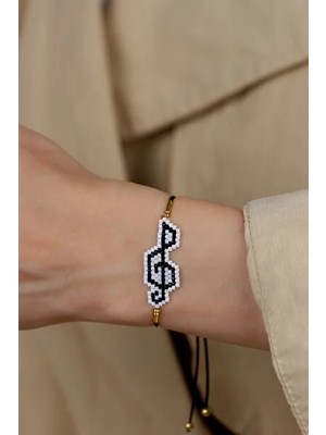 Kübüşün Atölyesi KA-022 Miyuki Bileklik - Müzik Serisi - Sol Anahtarı