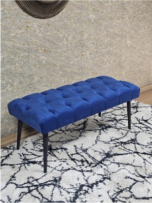 Sevinç Mobilya Siyah Boyalı Sivriltme Ayaklı 90 cm Puf Bench - Puf - Bench - Kasalı Oturak - Oturak - Yatak Ucu Puf