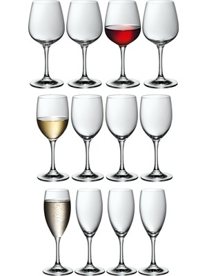 Wmf 0907009990 12 Parçalı Bardak Seti Easy, Kırmızı Şarap, Beyaz Şarap, Köpüklü Şarap