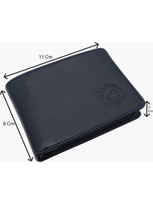 Westpolo Hakiki Deri Kağıt Para ve Bol Kart Bölmeli Erkek Cüzdanı - Lacivert