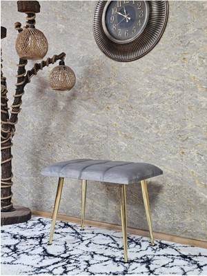 Sevinç Mobilya Gold Sivriltme Ayaklı 60 cm Puf Bench - Puf - Bench - Oturak - Mutfak Oturağı - Antre Oturağı