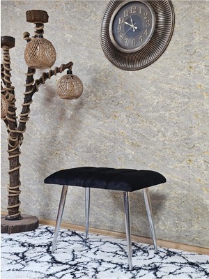 Sevinç Mobilya Krom Sivriltme Ayaklı 60 cm Puf Bench - Puf - Bench - Oturak - Mutfak Oturağı - Antre Oturağı