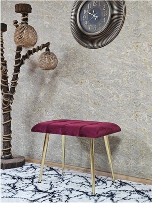 Sevinç Mobilya Gold Sivriltme Ayaklı 60 cm Puf Bench - Puf - Bench - Oturak - Mutfak Oturağı - Antre Oturağı