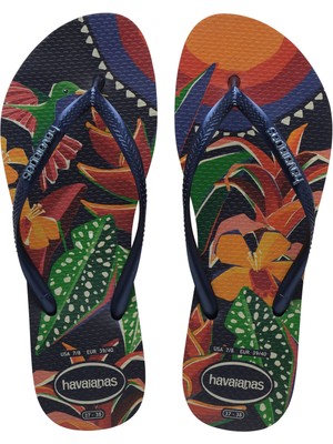 Havaianas Slim Tropical Lacivert Kadın Terlik 35-36