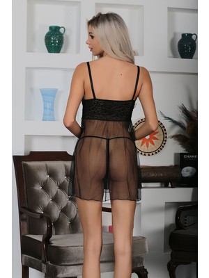 Esranın Dünyası Siyah Şifon Gecelik - 658