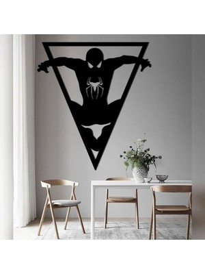 SS Cnc Sscnc Örümcek Kahraman Tasarımlı Mdf Duvar Dekoru – 40X35 cm Siyah Lazer Kesim Modern Duvar Tablosu