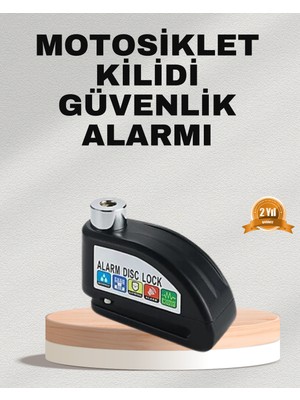 TeknoKapsül Ekonomik Alarm Disk Kilidi Motosiklet Scooter Bisiklet Güvenlik