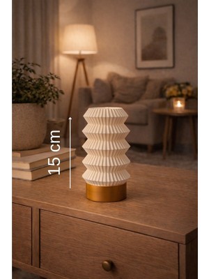 Printorium Modern Pliseli Tealight Mumluk Seti Tekli  – (15 Cm) Salon & Yatak Odası Dekoru - Ev Dekorasyon