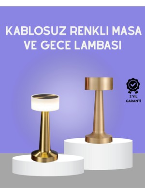 TeknoKapsül Touch Gece Lambası – Dokunmatik Kablosuz Kullanım Metal Gövde