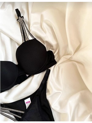 Hb Comfort Kadın Taşlı Dolgulu Destekli Sütyen Külot Takım Iç Çamaşırı