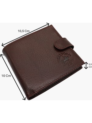 Westpolo Hakiki Deri Kağıt Para, Bol Kart ve Fermuarlı Bölmeli Patlı Erkek Cüzdanı - Kahverengi