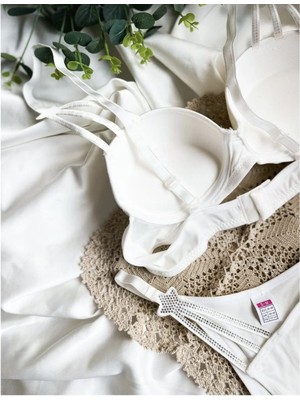 Hb Comfort Kadın Taşlı Dolgulu Destekli Sütyen Külot Takım Iç Çamaşırı